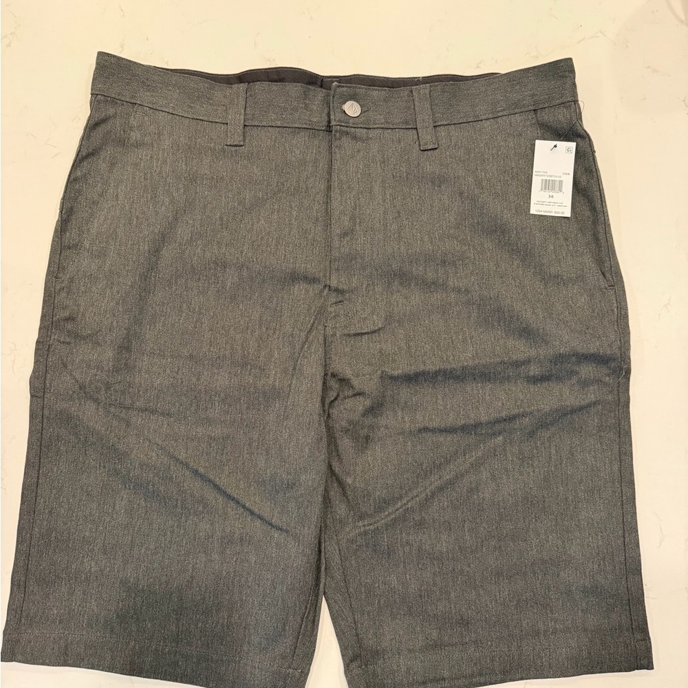 Volcom Men's Charcoal Flat Front Shorts